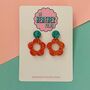 60's Style Flower Glitter Earrings *More Colours Available*, thumbnail 4 of 4