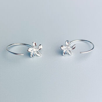 Sterling Silver Flower Ear Jacket Earrings, 2 of 5