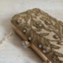Gold Silk Handcrafted Clutch Bag, thumbnail 8 of 9