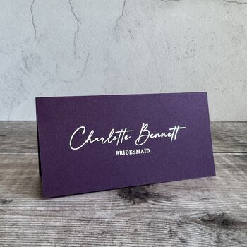Wedding Table Personalised Guests Place Card Real Metallic Foil, 2 of 12