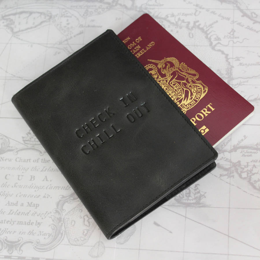 personalised vintage leather passport cover by the british belt company