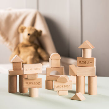 Personalised New Baby Wooden Blocks, 4 of 4