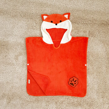 Personalised Freddie Fox Cub Children Poncho Towel, 6 of 10