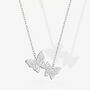 Women's Silver Butterfly Pendant Necklace, Symbol Of Transformation And Luck, Everyday Layering Jewellery, thumbnail 2 of 4