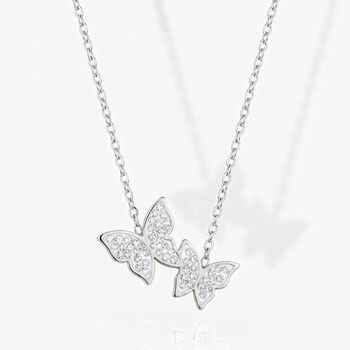 Women's Silver Butterfly Pendant Necklace, Symbol Of Transformation And Luck, Everyday Layering Jewellery, 2 of 4