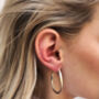 Curl Gold Plated Sterling Silver Hoop Earrings, thumbnail 3 of 4