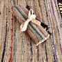 Emerald Green And Natural Rag Rug Bohemian, thumbnail 6 of 10