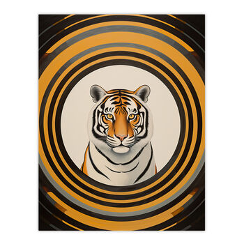 Tiger Tunnel Yellow Black Striped Fun Wall Art Print, 6 of 6