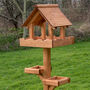 Personalised Triple Platform Timber Roof Bird Table, thumbnail 1 of 3