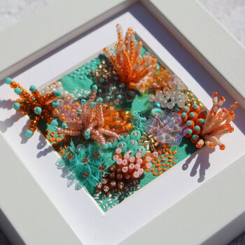 Turquoise Embroidered Coral Reef, 3 of 7