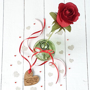 Large Paper Anniversary Rose Bud In Vase Tag Option, 3 of 3