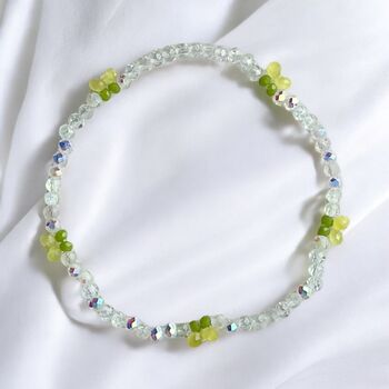 Handmade Cherry Beaded Bracelet Pastel Yellow, 3 of 3