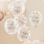 Rose Gold Baby In Bloom Confetti Balloons, thumbnail 1 of 3