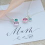 Mother And Child Birthstone Charm Necklace, thumbnail 3 of 11