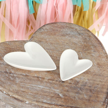 White Porcelain Love Heart Jewellery Tray, 3 of 4