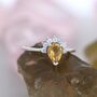 Genuine Pear Cut Citrine Crown Ring In Sterling Silver, thumbnail 1 of 12