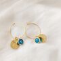 Hammered Coin Thin Hoop Earrings, thumbnail 3 of 9