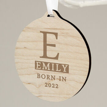 Personalised Wooden Initial Christmas Decoration, 2 of 4