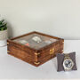 Personalised Initial Four Watches Wood And Glass Watch Box, thumbnail 3 of 7