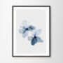 Set Of Three Blue Floral Watercolour Art Prints, thumbnail 6 of 7