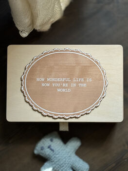 Personalised Wood And Lace Baby Keepsake Box, 4 of 5