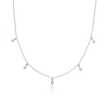 Gold Or Silver Diamond Style Marquise Drop Necklace, 3 of 7