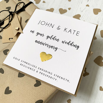 Personalised 50th Golden Anniversary Card For Couple, 2 of 2