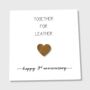 Together For Leather 3rd Anniversary Card Leather Heart, thumbnail 4 of 8