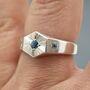 Light Keeper Signet Star Set Birthstone Hexagon Ring, thumbnail 1 of 6