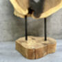 40cm Molten Glass Hanging Bowl On Teak Root Base, thumbnail 11 of 12