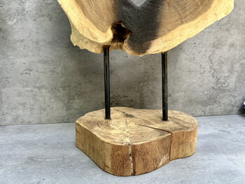 40cm Molten Glass Hanging Bowl On Teak Root Base, 11 of 12