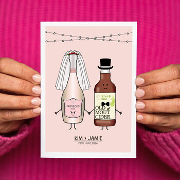 Favourite Drinks Personalised Wedding Card, 3 of 12