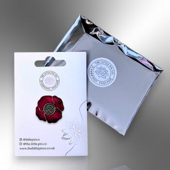 Red Remembrance Poppy Flower Lapel Pin, 5 of 8