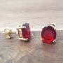 Gold Vermeil Plated Garnet January Birthstone Earrings, thumbnail 1 of 3