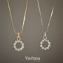 Sterling Silver 925 Circle Cz Pendant Necklace, thumbnail 3 of 6