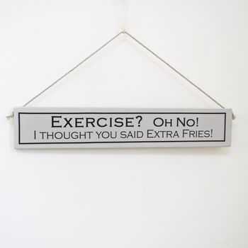 'Exercise' Hand Painted Wooden Sign, 2 of 6