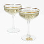 Personalised Gold Rim Champagne Coupe Glasses, thumbnail 4 of 4