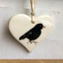 Black Bird Ceramic Heart, thumbnail 2 of 3