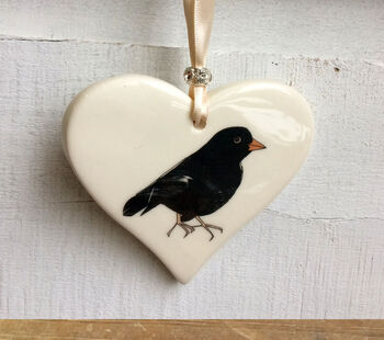 Black Bird Ceramic Heart, 2 of 3