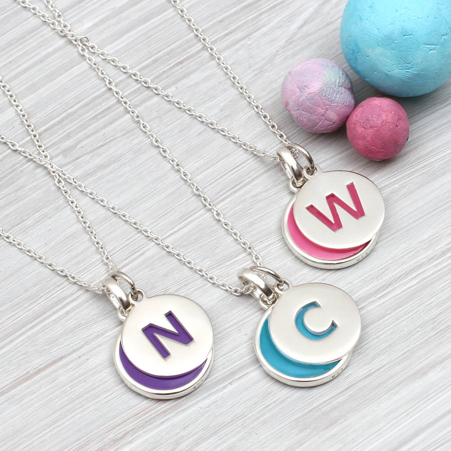 Sterling Silver And Enamel Double Charm Necklace By Hurleyburley