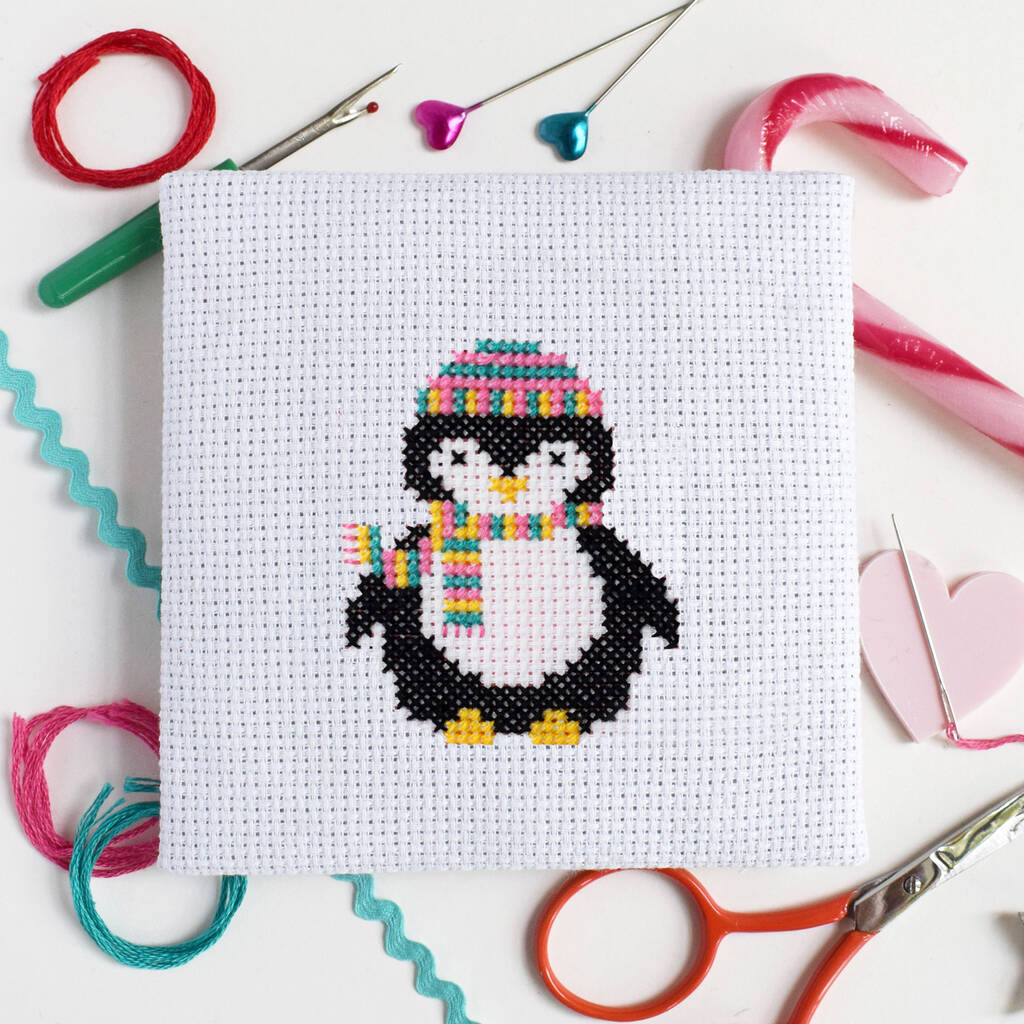 'Penguin' Mini Cross Stitch Kit, 1 of 2