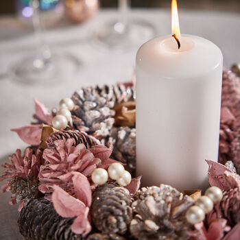 Pink Christmas Candle Holder Table Centrepiece, 4 of 4
