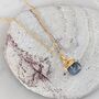 September Birthstone Necklace, Sapphire, Gold Plated, thumbnail 1 of 5