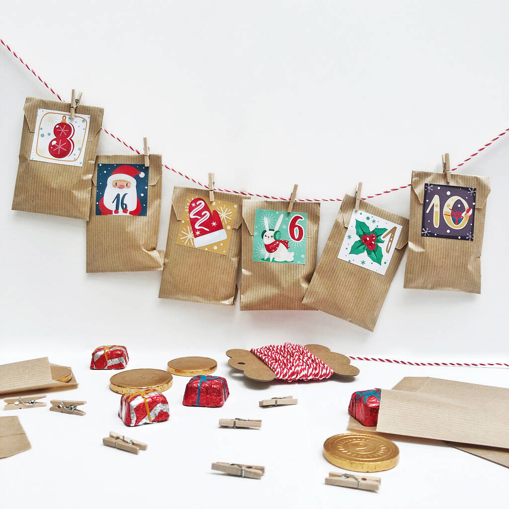 Advent Calendar Paper Bag Kit By Peach Blossom Notonthehighstreet