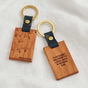 Personalised Family Tree Wooden Keyring, 4 of 5