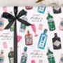 Mother's Day Wrapping Paper With Gin Design, Three Sheet Pack, thumbnail 1 of 3