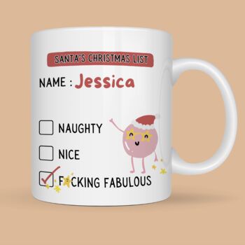 Santa's Naughty Christmas List Mug, 4 of 7