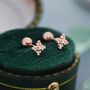 Extra Tiny Dotted Cluster Screw Back Earrings, thumbnail 4 of 12