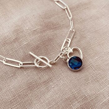 Birthstone Paperclip Chain Bracelet, 3 of 8