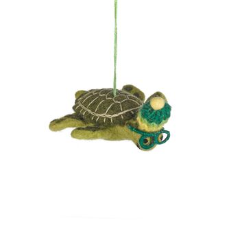 Handmade Felt Simon The Sea Turtle Decoration, 3 of 4